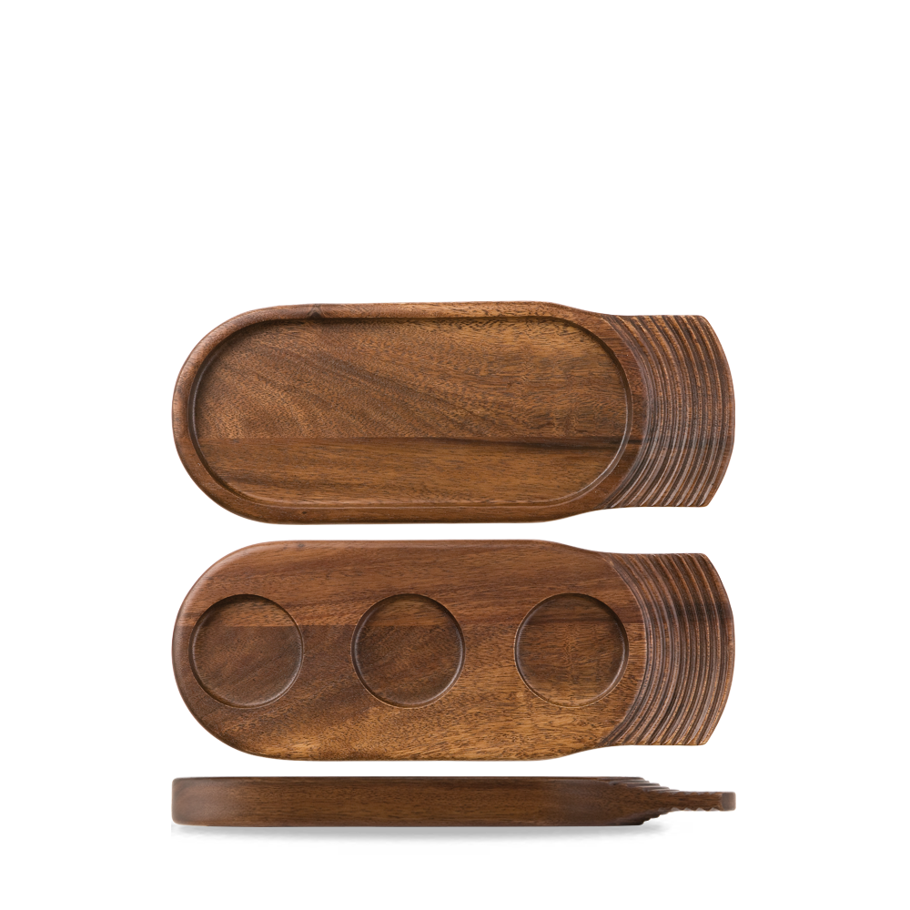 Brown Acacia Wood Serving Board - 14 Inch Rustic Charm