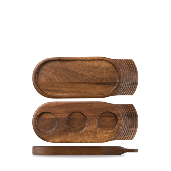 Brown Acacia Wood Serving Board - 14 Inch Rustic Charm