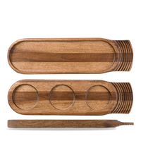 Brown Acacia Handled Wood Board 48 X 14cm
