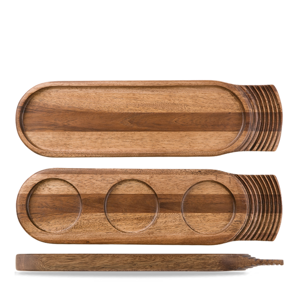 Brown Acacia Handled Wood Board 48 X 14cm