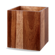 Brown Acacia Wood Buffet Cube Large 18 x 18 x 20cm