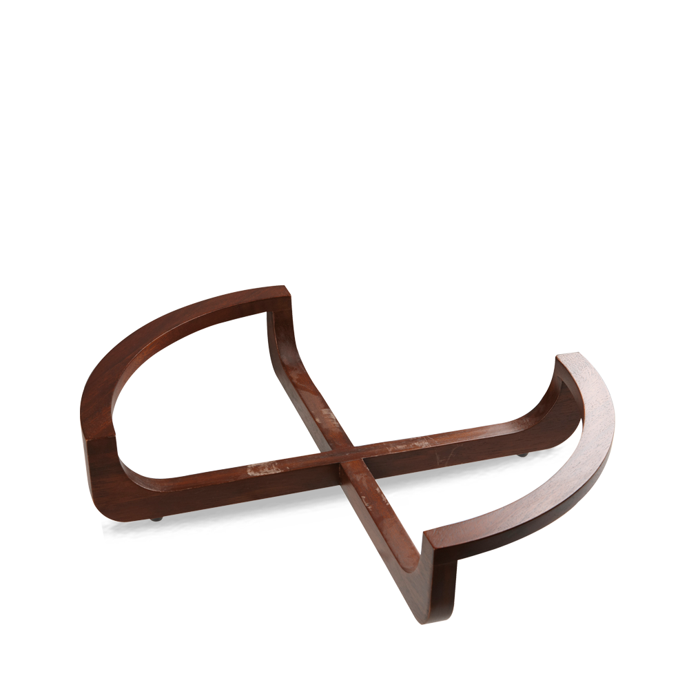 Brown Acacia Wood Large Deli Bowl Stand / Trivet 41 x 31cm