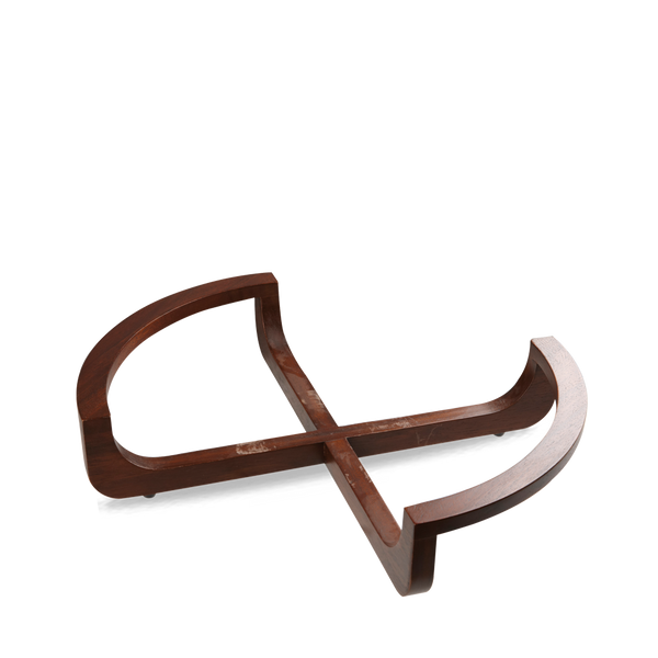 Brown Acacia Wood Large Deli Bowl Stand / Trivet 41 x 31cm