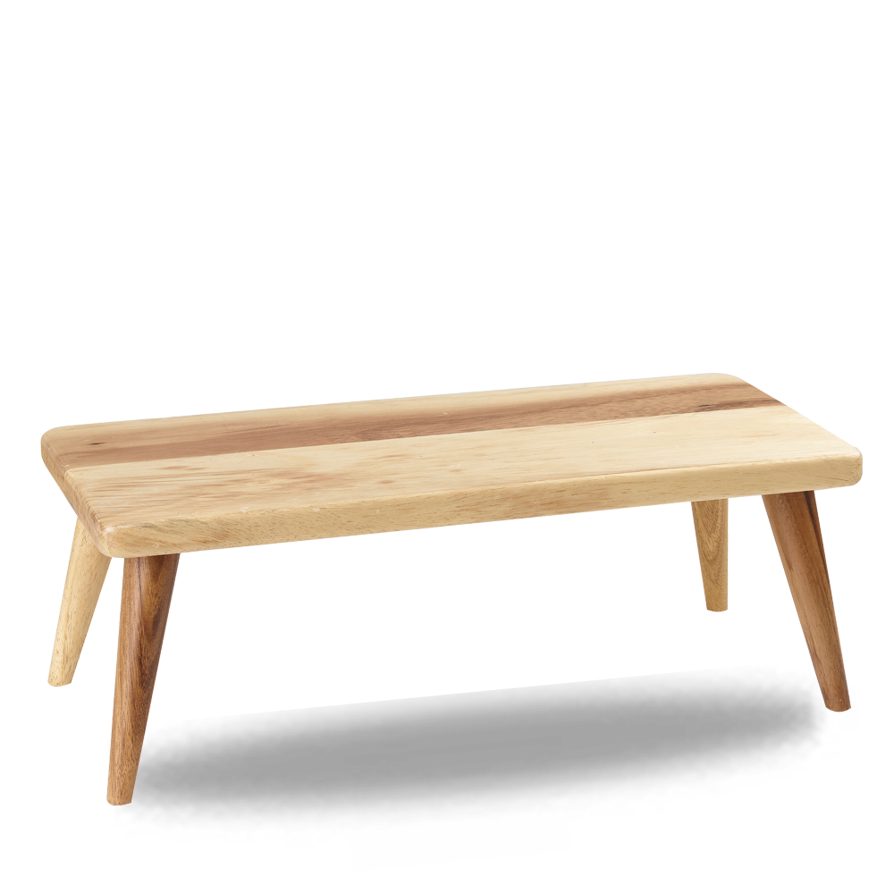 Brown Acacia Wood Rectangular Large Stand