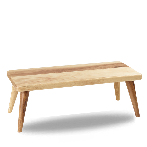 Brown Acacia Wood Rectangular Large Stand