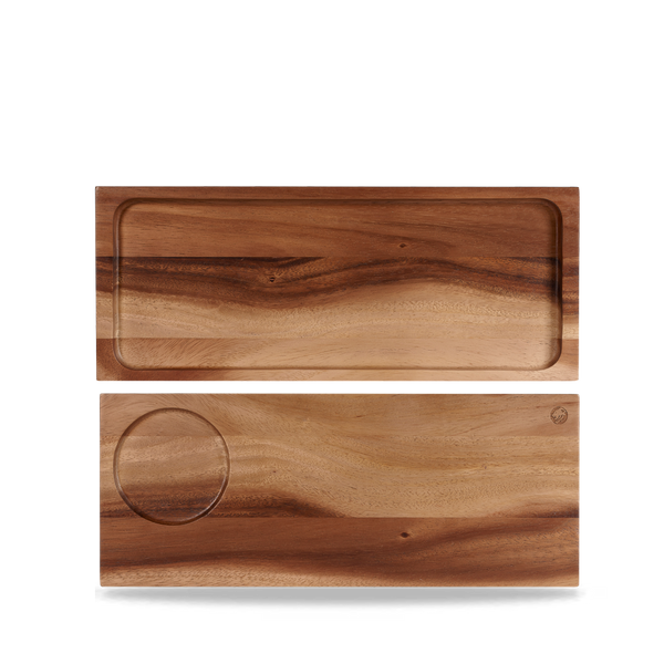Brown Acacia Wood Rectangular Serving Board 40 X 16.5cm