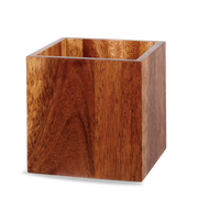 Brown Acacia Wood Buffet Cube Medium 15 x 15 x 15cm