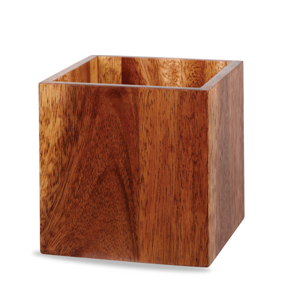 Brown Acacia Wood Buffet Cube Medium 15 x 15 x 15cm