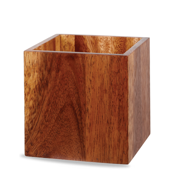 Brown Acacia Wood Buffet Cube Medium 15 x 15 x 15cm