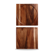 Brown Acacia Wood Square Presentation Board 12"