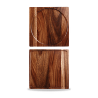 Brown Acacia Wood Square Presentation Board 12"
