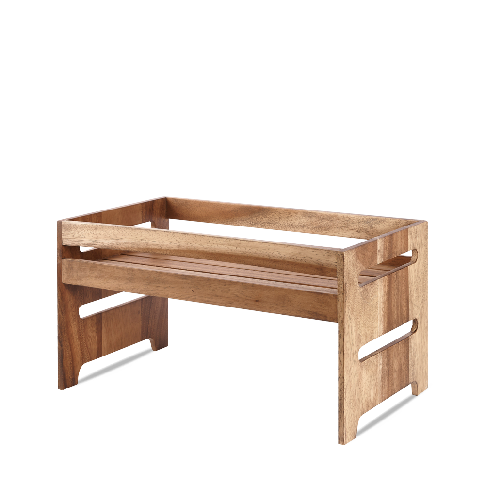 Brown Acacia Wood Large Nesting Crate Riser - 44.5 X 25.8 X 23.5cm