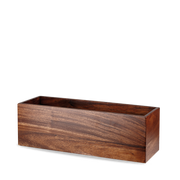 Brown Acacia Wood Rectangular Buffet Riser - Elegant Food Presentation