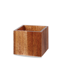 Brown Acacia Wood Buffet Cube Small 12 x 12 x 10cm