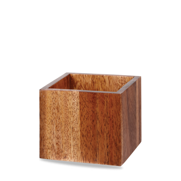 Brown Acacia Wood Buffet Cube Small 12 x 12 x 10cm
