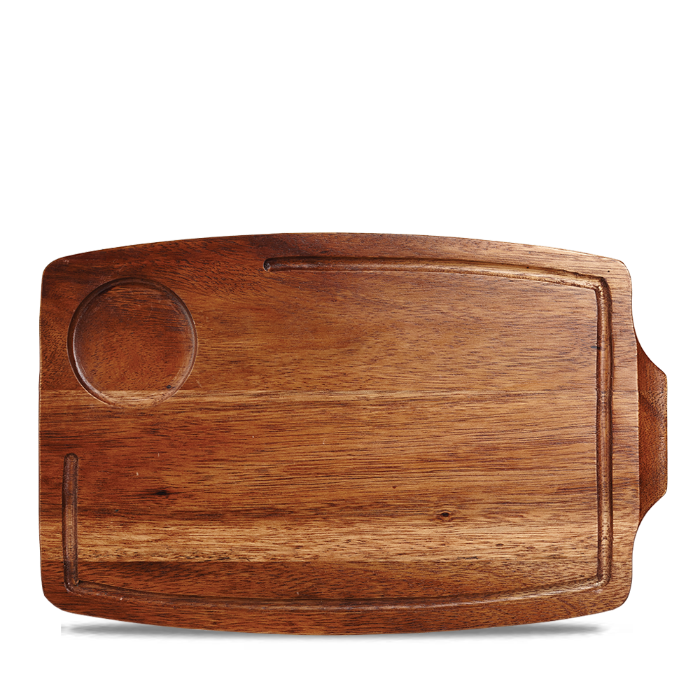 Brown Acacia Wood Rectangular Serving Board - Rustic Elegance