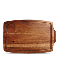 Brown Acacia Wood Rectangular Serving Board - Rustic Elegance