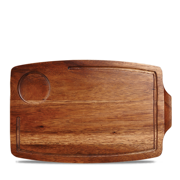 Brown Acacia Wood Rectangular Serving Board - Rustic Elegance