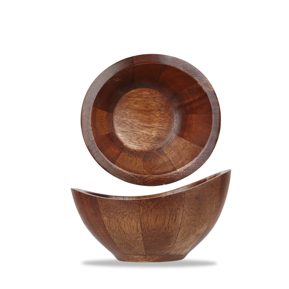 Brown Acacia Wood Small Moonstone Bowl