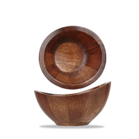 Brown Acacia Wood Small Moonstone Bowl