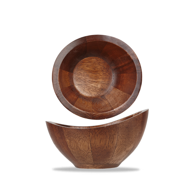Brown Acacia Wood Small Moonstone Bowl