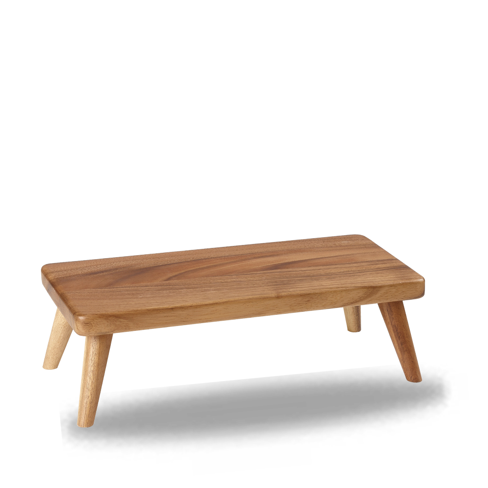 Brown Acacia Wood Rectangular Small Stand