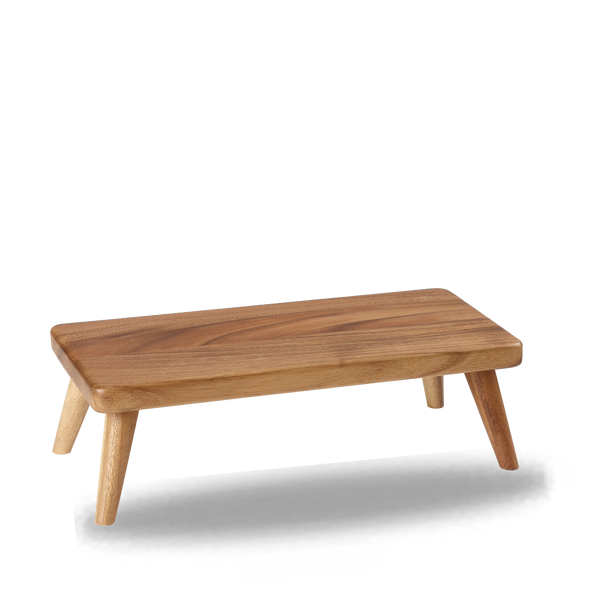 Brown Acacia Wood Rectangular Small Stand