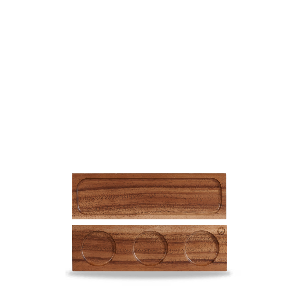 Brown Acacia Wood Rectangular Serving Board - 10 5/8" X 3 1/2"