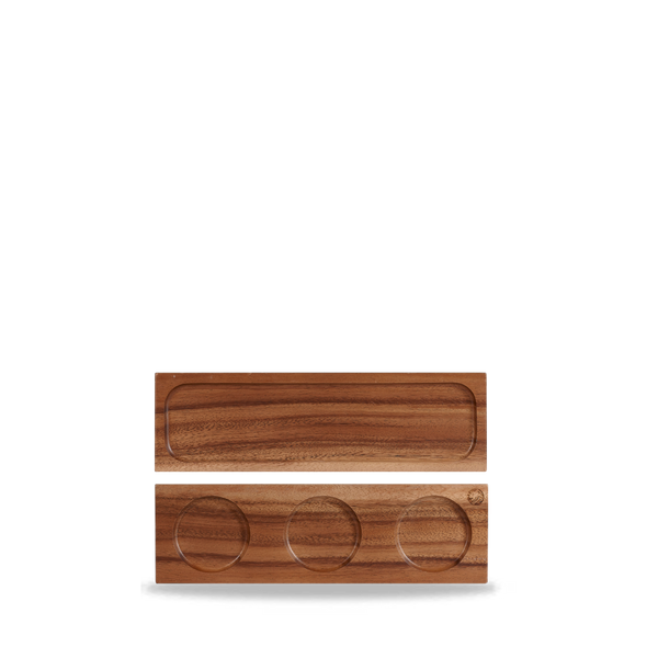 Brown Acacia Wood Rectangular Serving Board - 10 5/8" X 3 1/2"