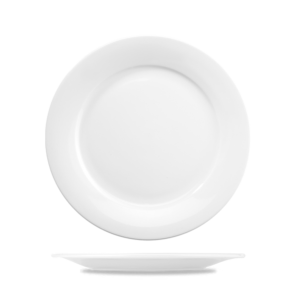 Art De Cuisine Menu White Porcelain Mid Rim Dinner Plate 10"