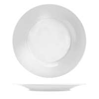 Art De Cuisine Menu White Porcelain Broad Rim Plate 12"