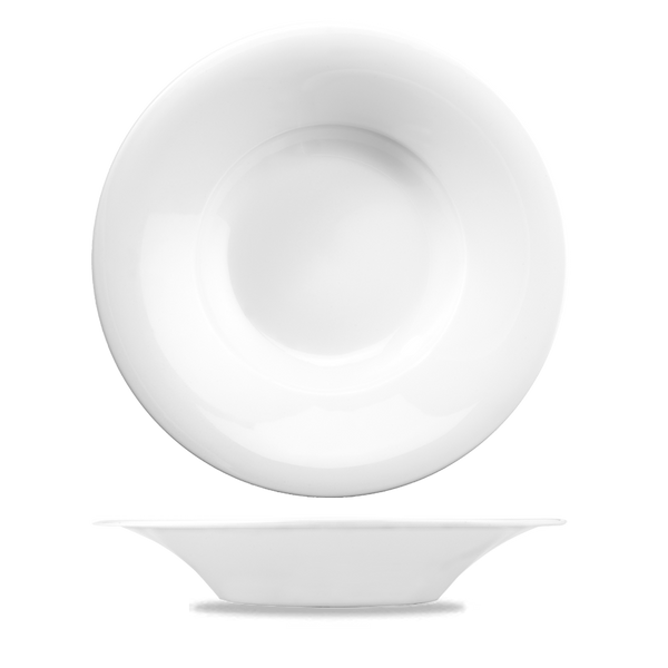 Art De Cuisine Menu White Porcelain Pasta Bowl 12"
