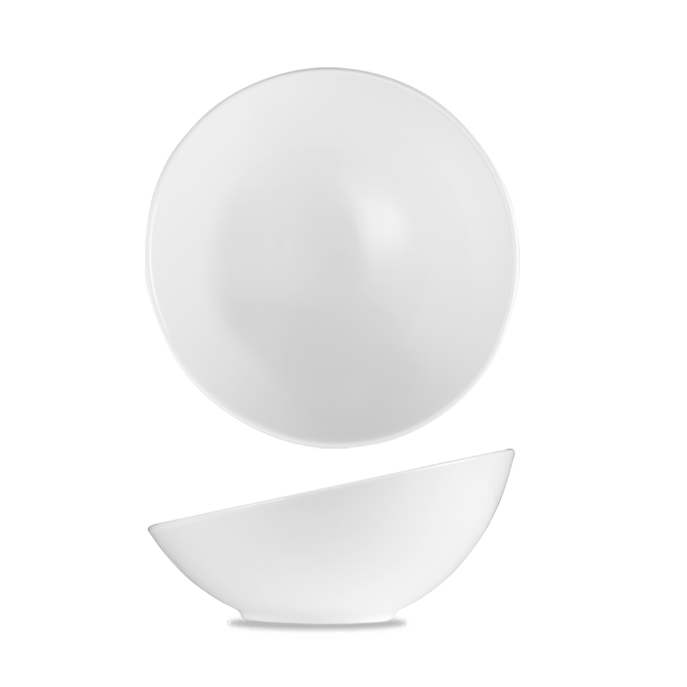 Art De Cuisine Menu White Porcelain Slanted Large Bowl 8.5"