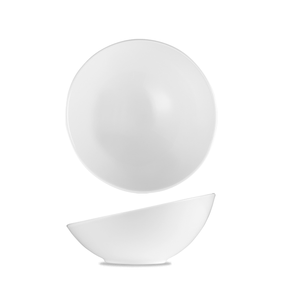 Art De Cuisine Menu White Porcelain Slanted Medium Bowl 7"