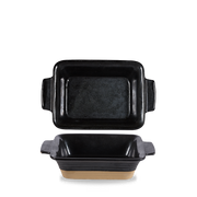 Art De Cuisine Igneous Black Rectangular Stoneware Dish 7"