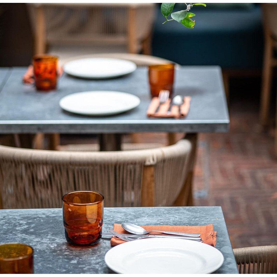 Amber Coloured Stackable Glass Tumblers 350ml