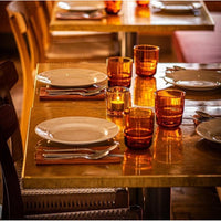 Amber Coloured Stackable Glass Tumblers 350ml