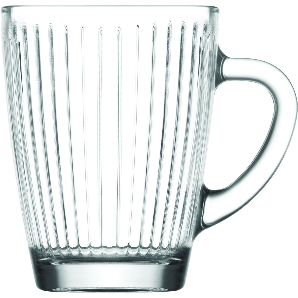 Brugge crystal-look glass coffee mug 25cl with vertical lines, alternative view