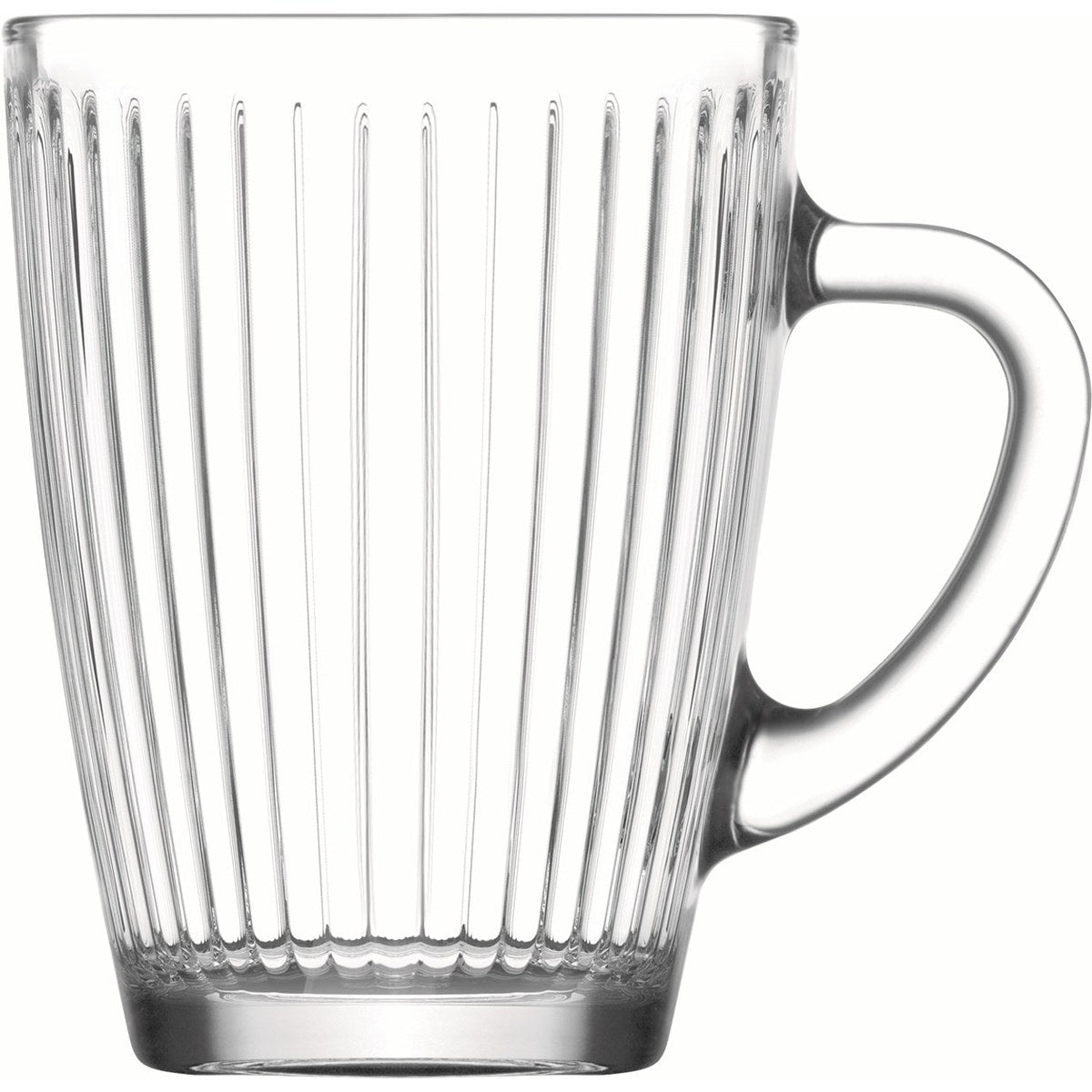 Brugge crystal-look glass coffee mug 30cl with vertical lines, alternative view