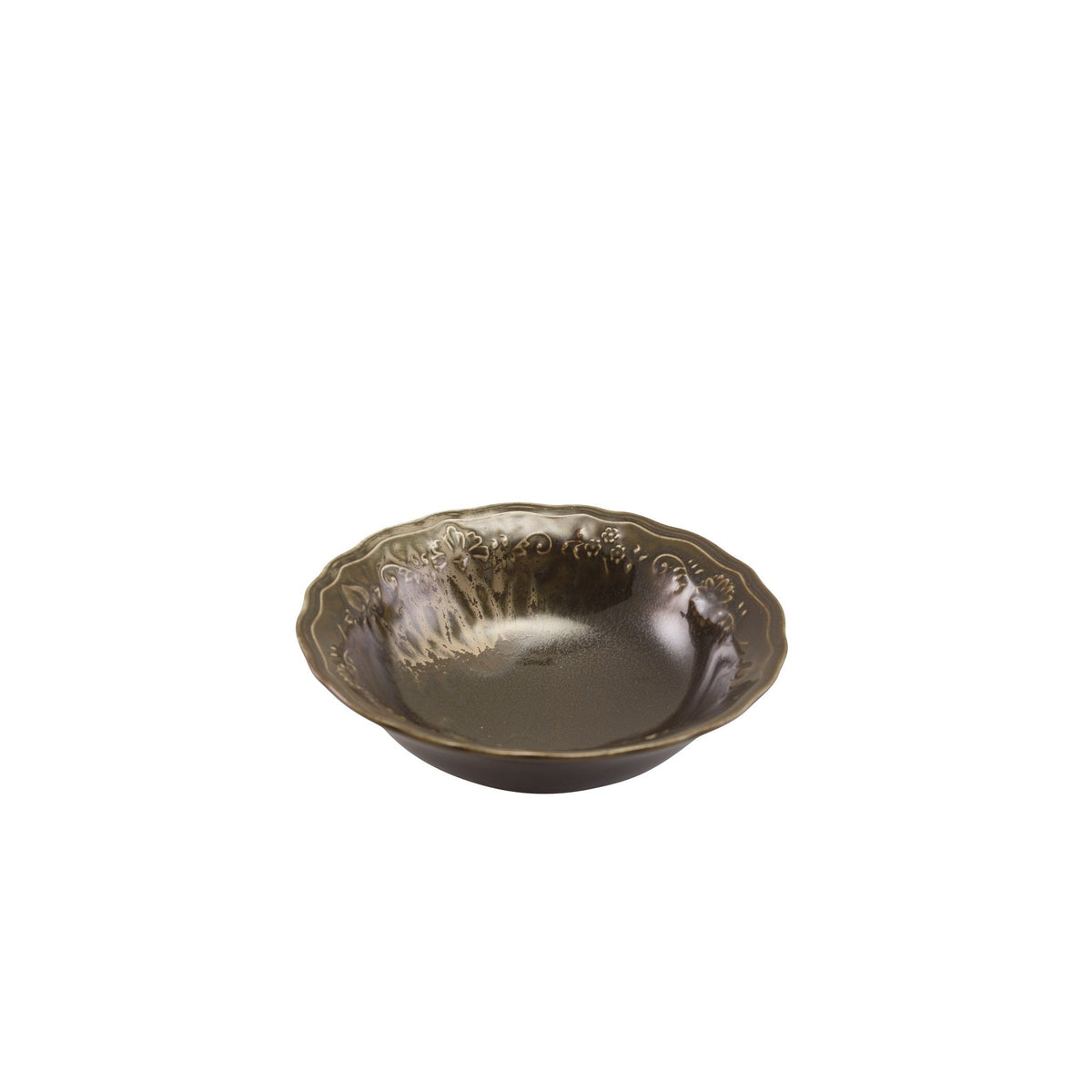Reverie Ivy porcelain side bowl 18cm with embossed edges, alternative view