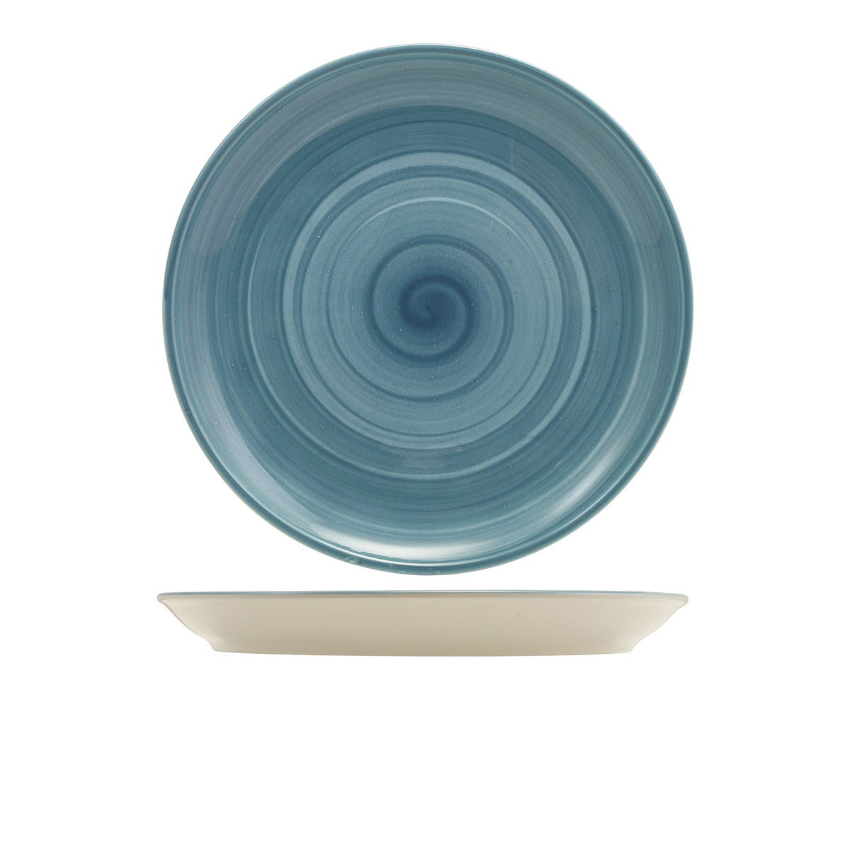 Miro blue reactive glaze porcelain coupe plate 27.5cm, alternative view