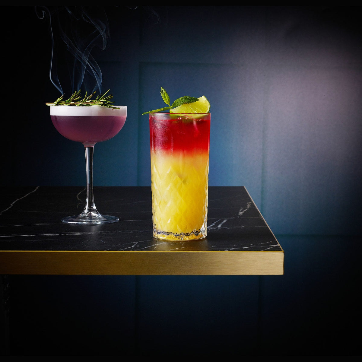 Sardinia stemmed champagne coupe glass 23cl, lifestyle image