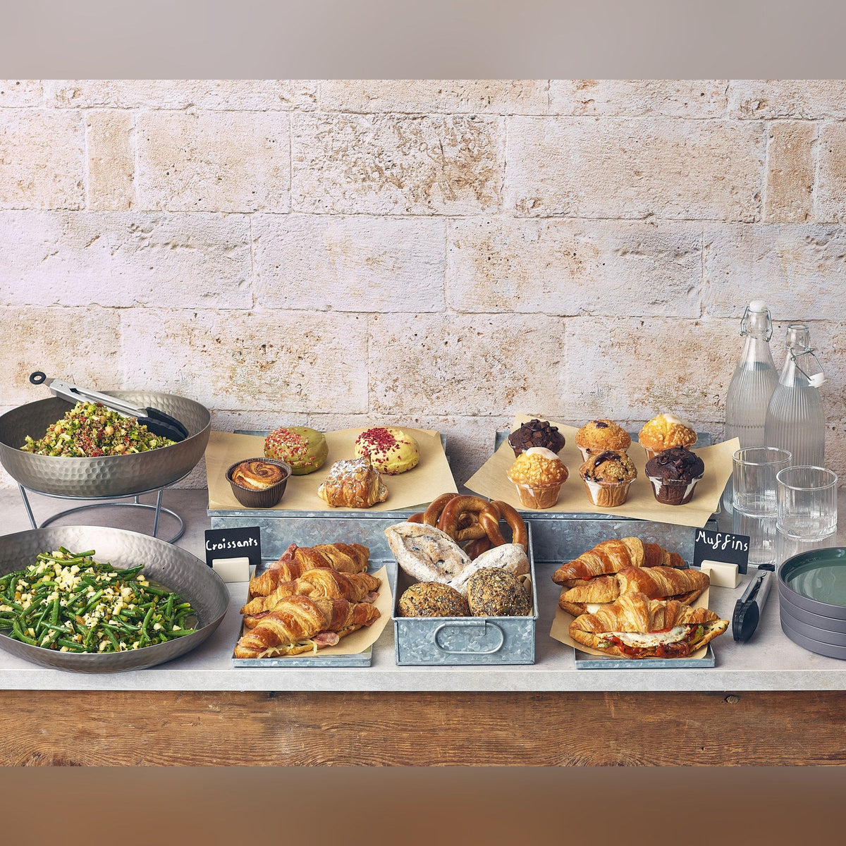 Low galvanised steel display tray GN 1/3, lifestyle image