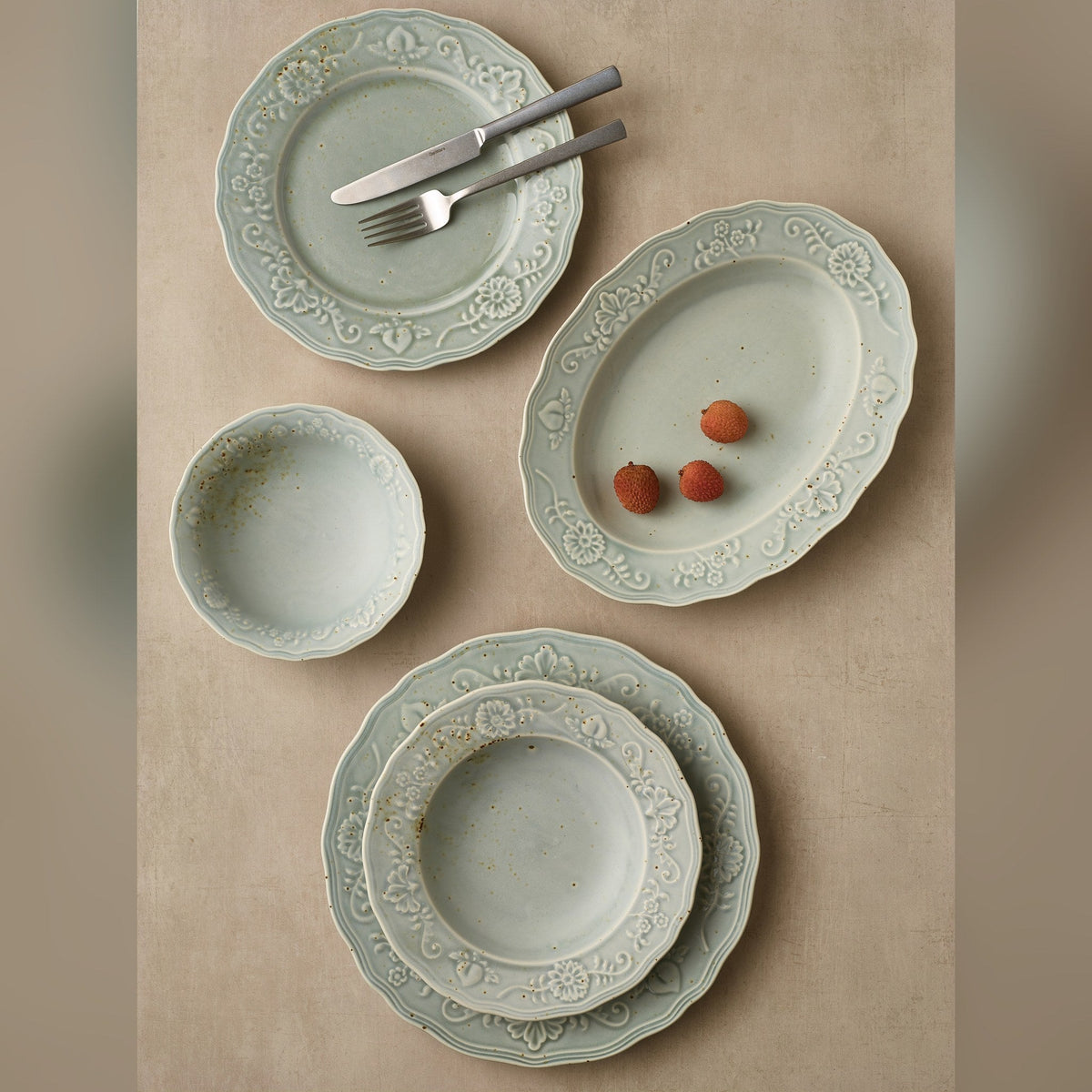 Reverie Iris porcelain deep winged plate 26.5cm, lifestyle image