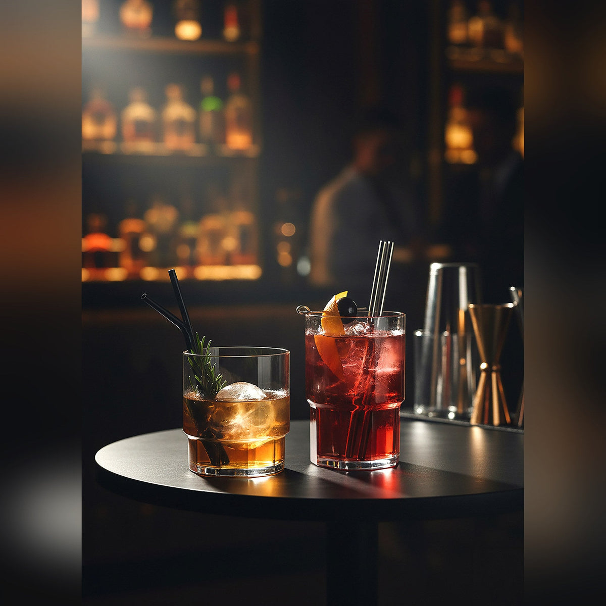 Bonn crystal-look glass stackable rocks tumbler 40cl, lifestyle image