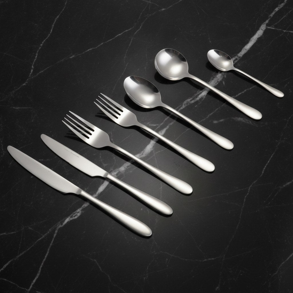 Massa polished stainless steel soup spoon, lifestyle image