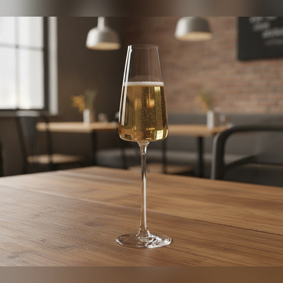 Cantilena lead-free crystal champagne flute 24cl, lifestyle image