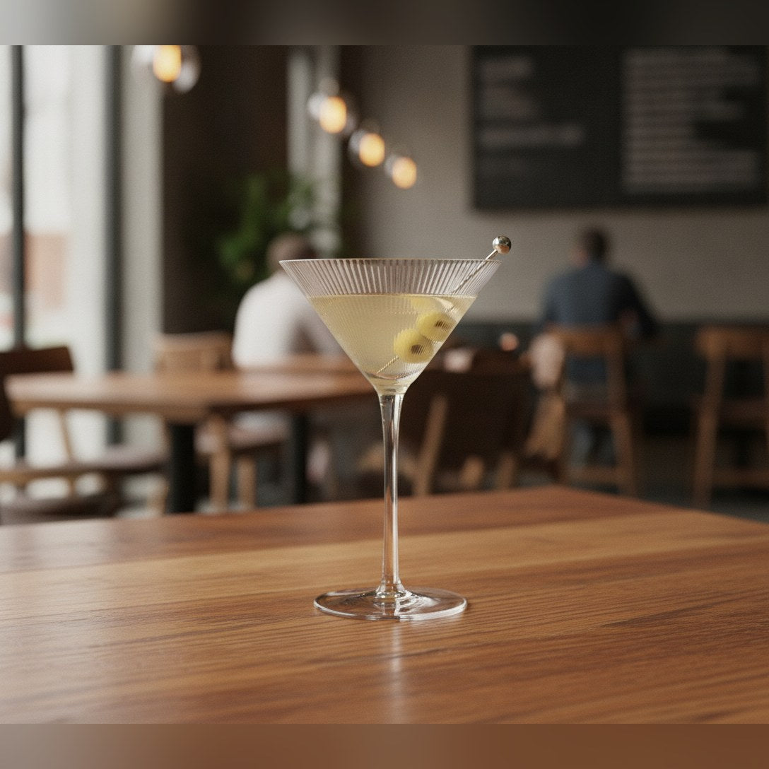 Senza fluted lead-free crystal martini glass 24.5cl, lifestyle image