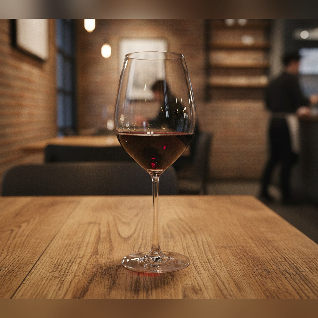 Sonore lead-free crystal wine glass 65cl with curved bowl, lifestyle image