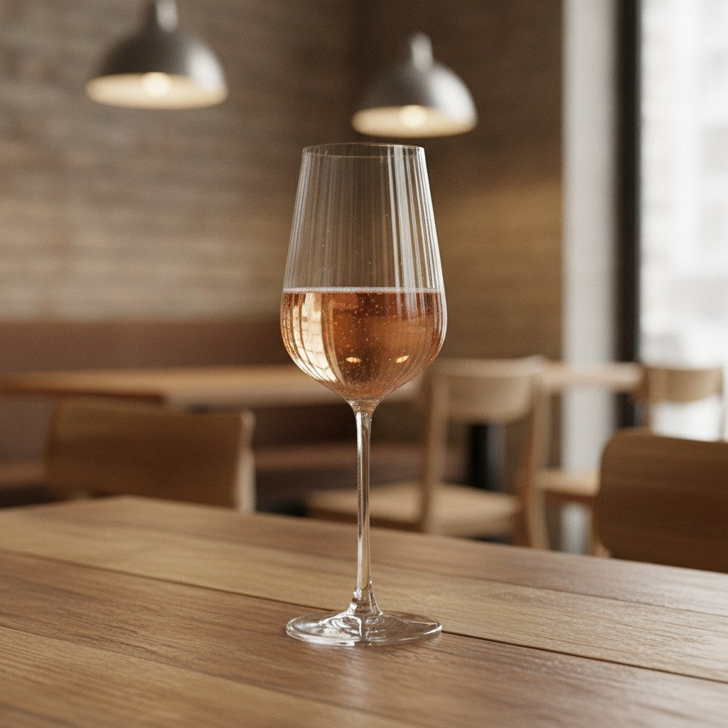 Vivace optic lead-free crystal wine glass 54cl with tall curvaceous bowl, lifestyle image